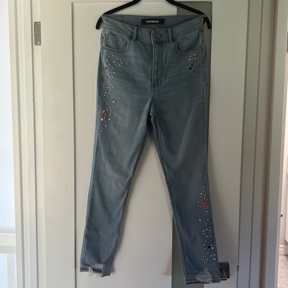 Express Denim - New without tags express 6 ankle legging super high rise jean jewels CUTE